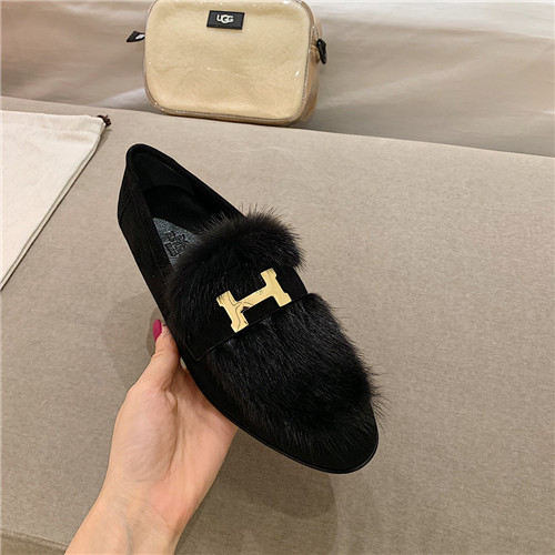 H**me5 sheepskin mink loafers