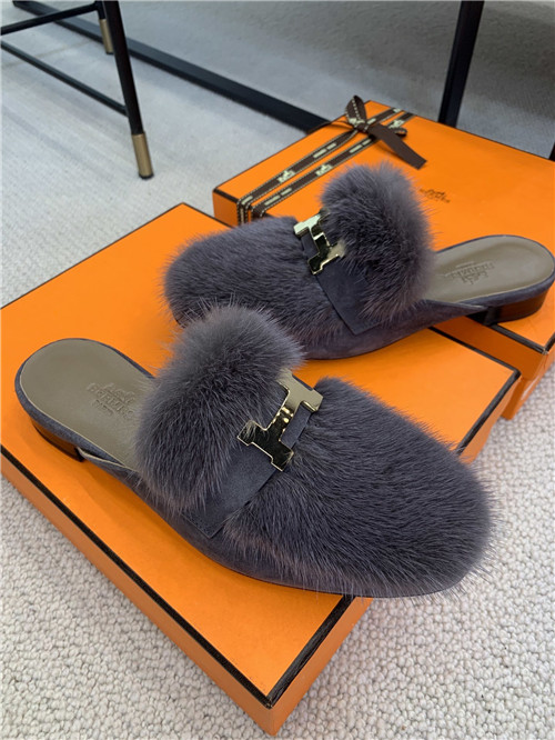 H**me5 mink loafers slippers