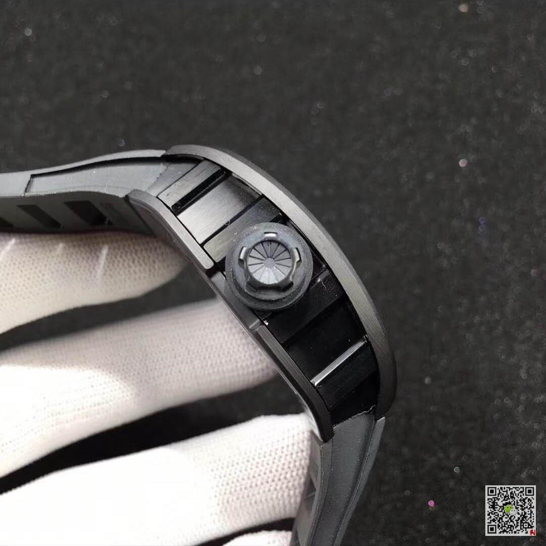 Replica Richard Mille RM055 KV Factory 1:1 Best Edition Swiss ETA8215 Black Rubber Strap