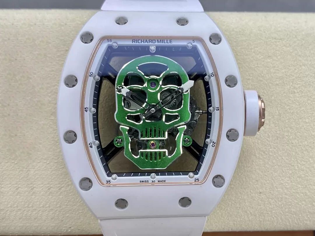 Richard Mille Replica RM52-01 1:1 Best Edition YS Factory Green Skull Tourbillon Dial