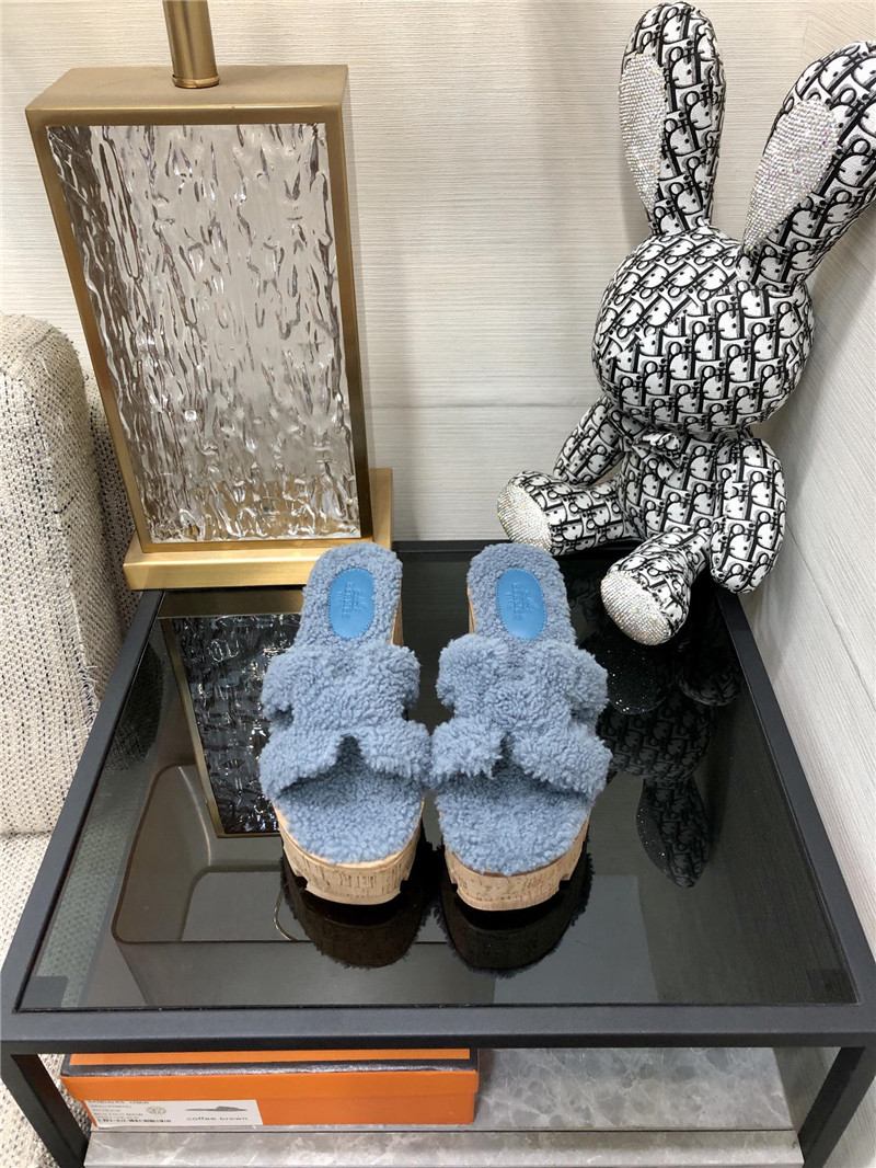 H**me5 Birkin Replica Teddy Fur Slippers