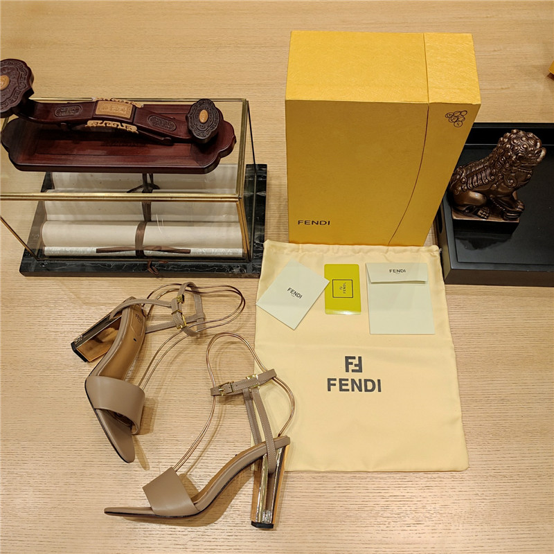 F**di electroplated high heel sandals