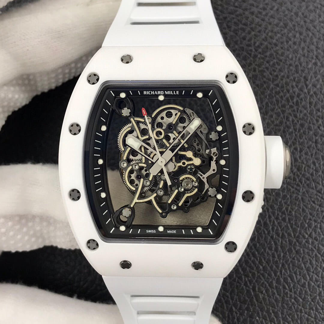 Replica Richard Mille RM055 1:1 Best Edition ZF Factory White Ceramic