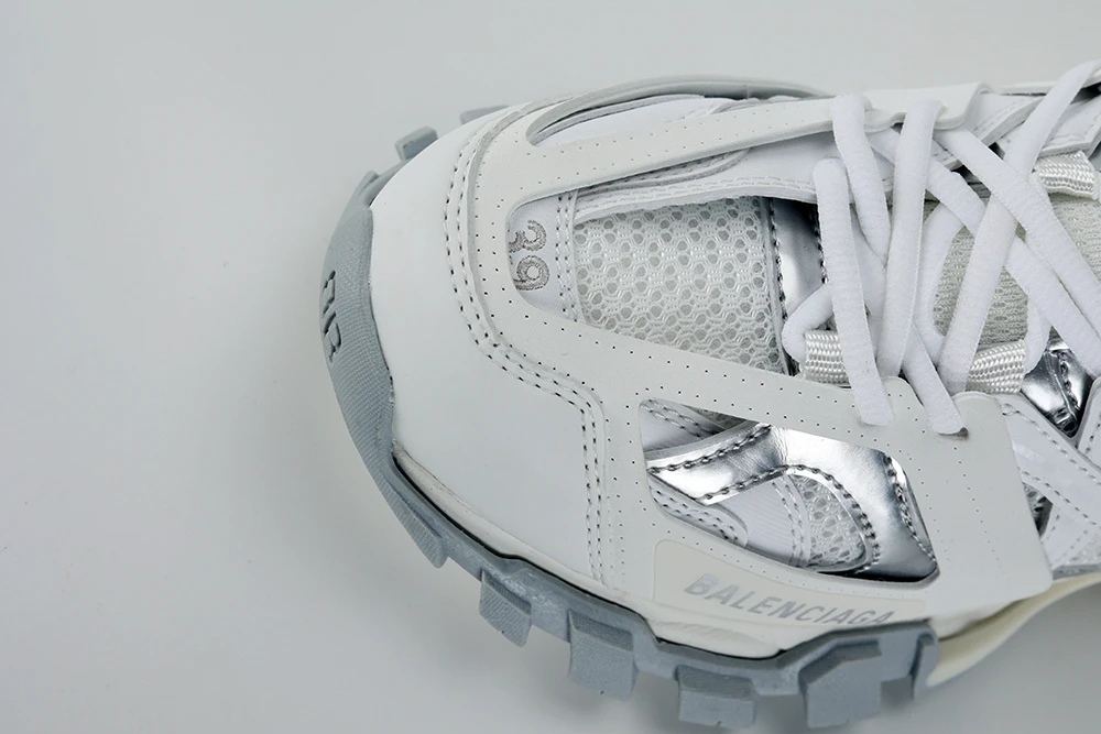 Ba1en*iaga Track Sneaker White   Silver