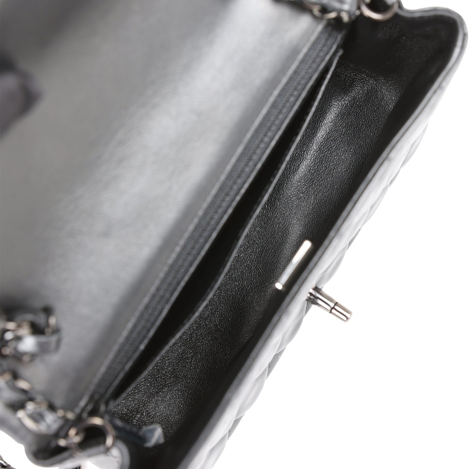 Mini Rectangular Flap Bag SO Black Lambskin Black Hardware for MR