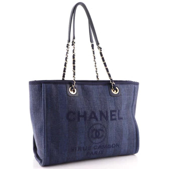 Deauville Tote Striped Raffia Small