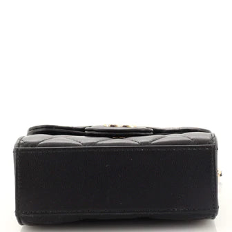 Ch**el Square Classic Flap Top Handle Clutch with Chain Quilted Lambskin