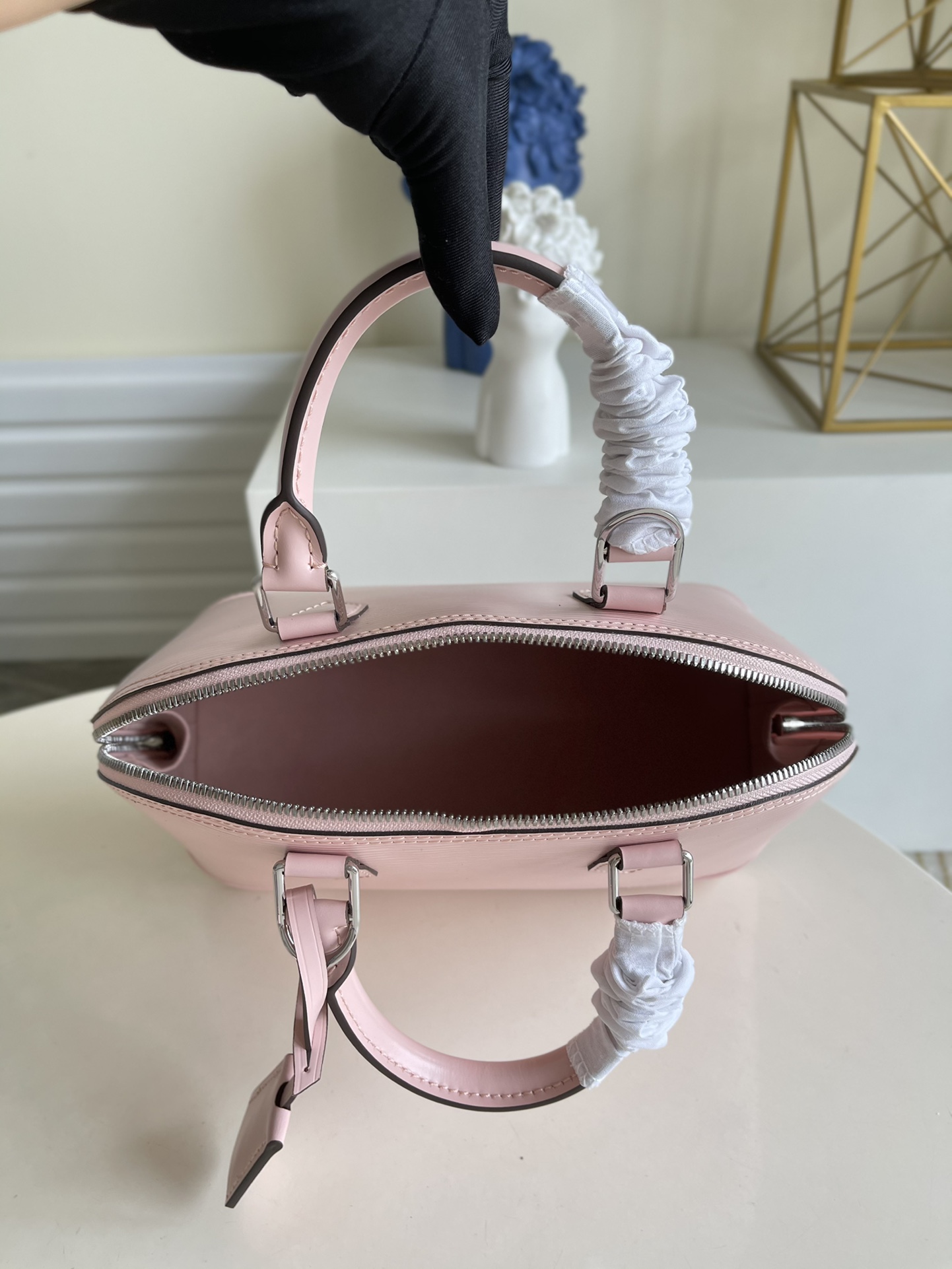 Top original M40862 pink ALMA small handbag rep