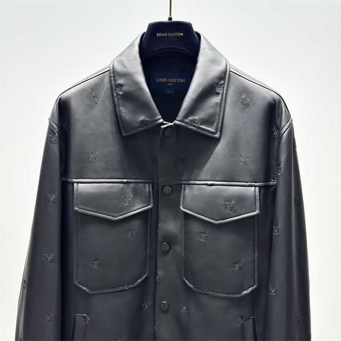 2024fw LV Leather Jacket Top Version