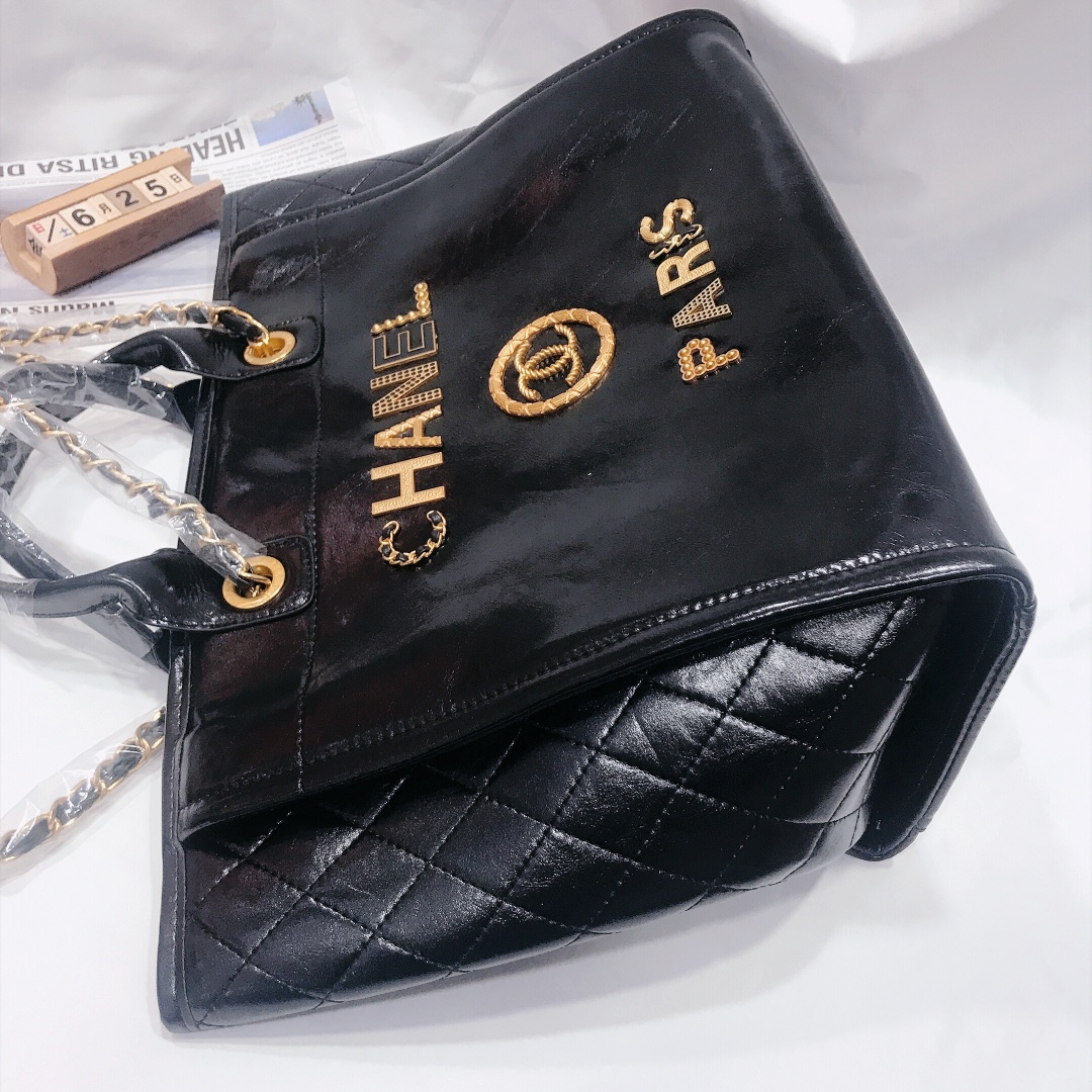 Ch**el Timeless Zip Tote Caviar Large