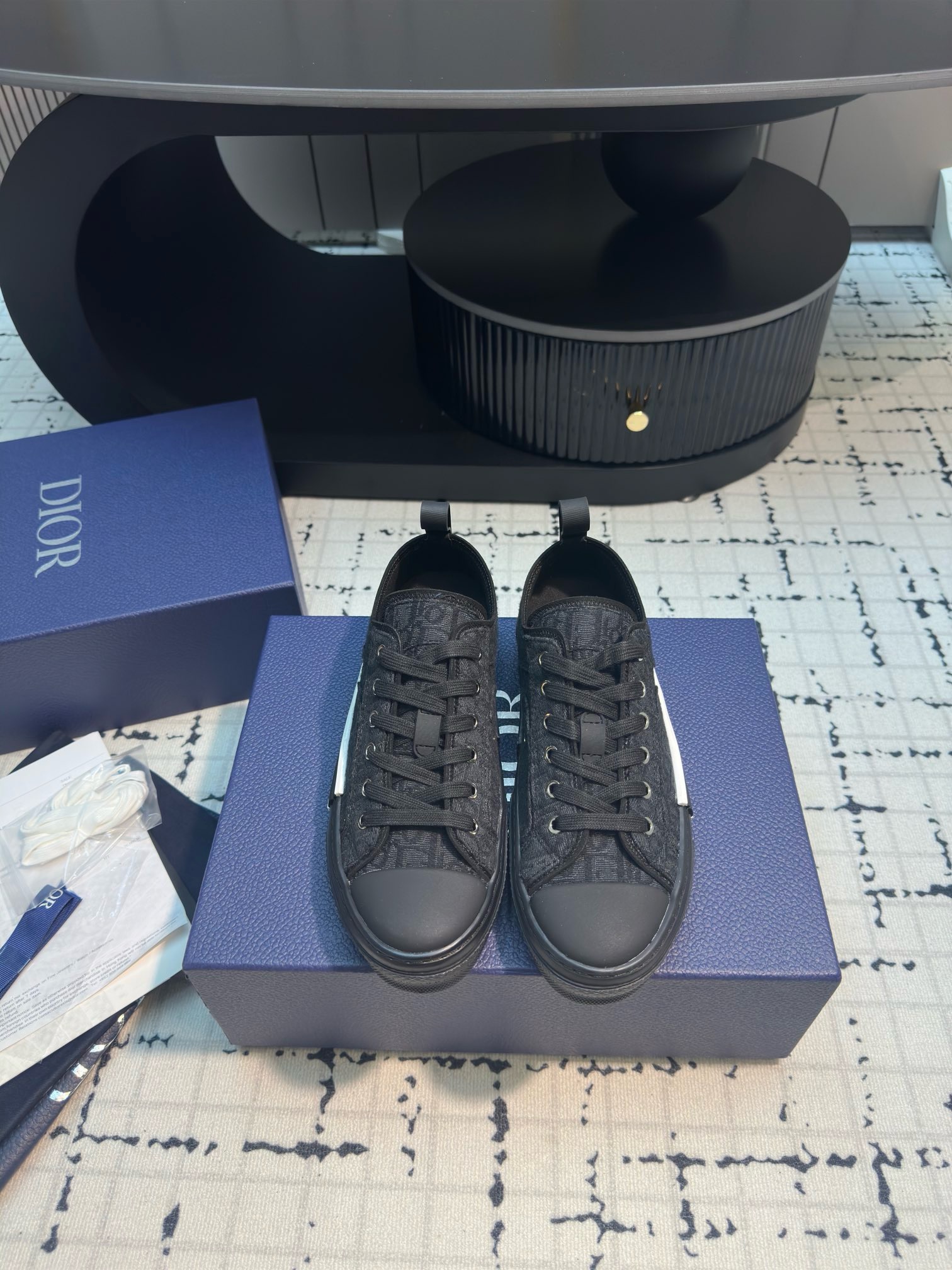 Luxury B23 Canvas Sneakers – Inspired by D10r | Iconic Oblique Embroidery Replica