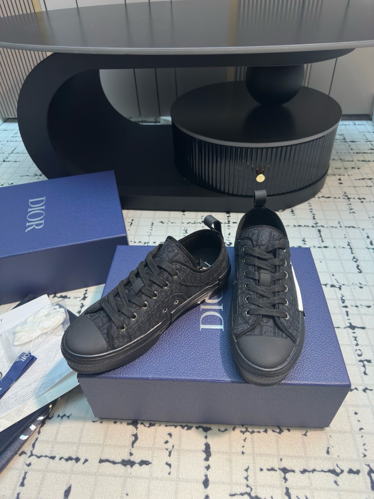 Luxury B23 Canvas Sneakers – Inspired by D10r | Iconic Oblique Embroidery Replica